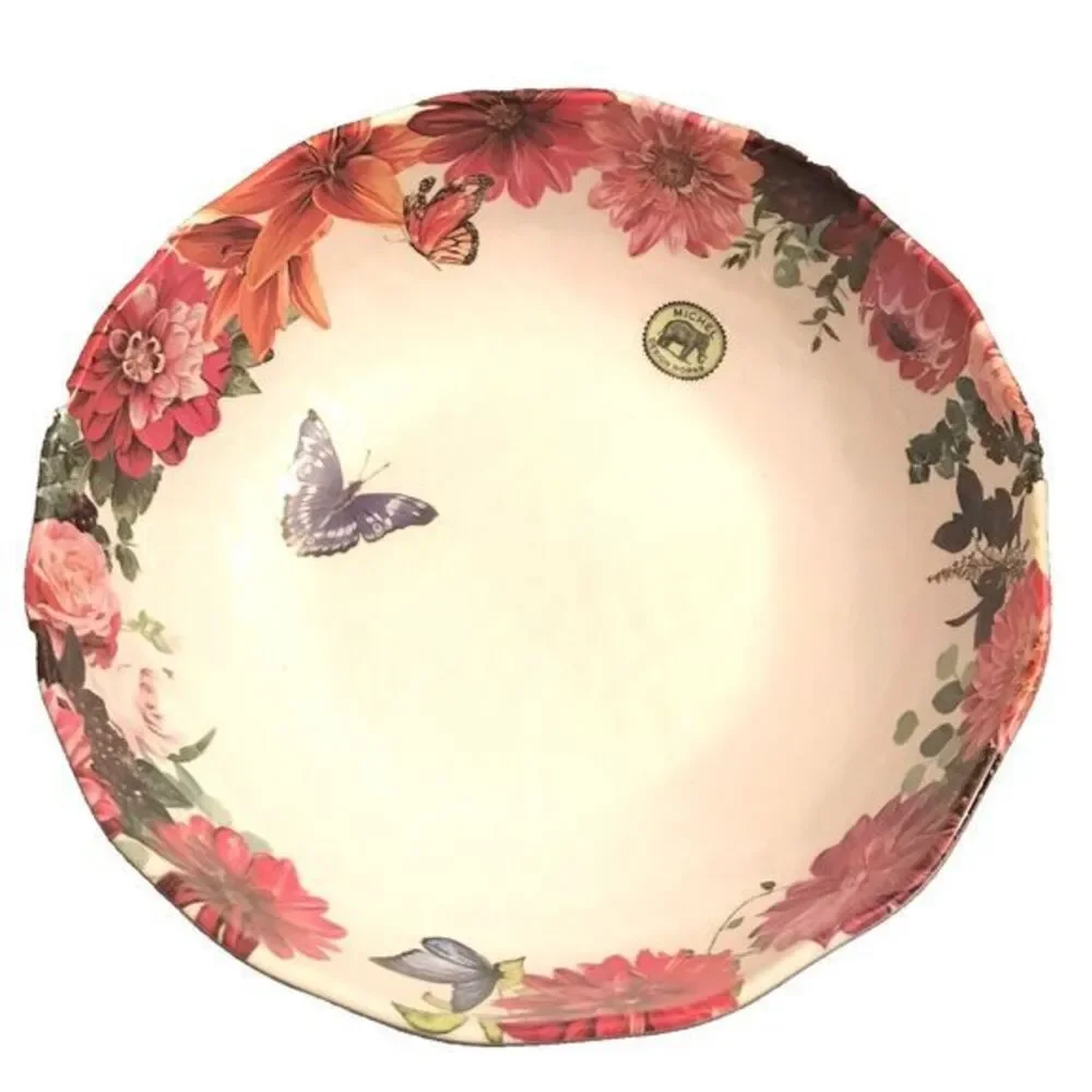 Michel‎ Design Works Melamine Serveware Bistro Bowl Beautiful Melody of Flowers - Picture 2 of 11